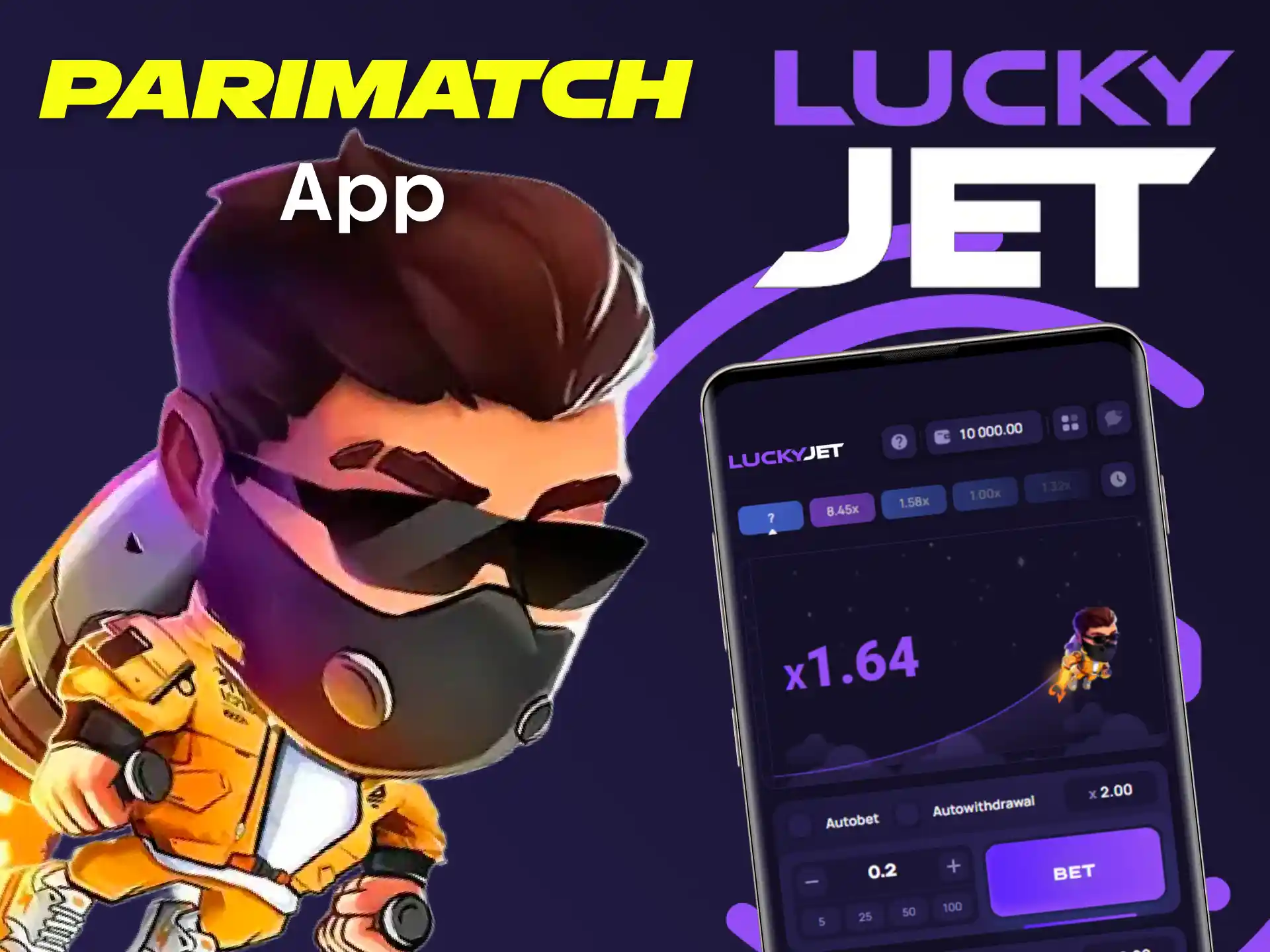 Play Lucky Jet through the Parimatch app.