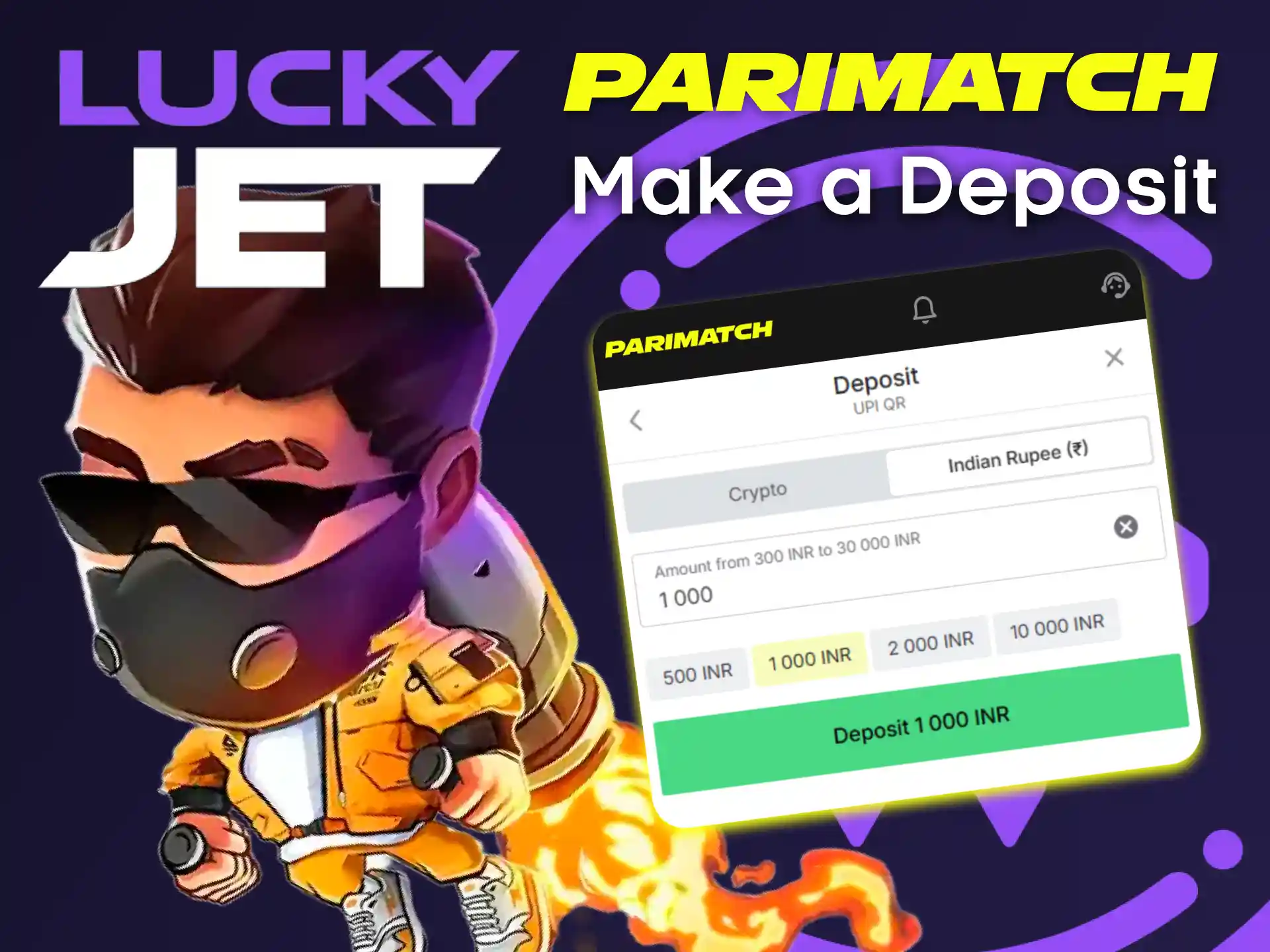 Top up your account to play Lucky Jet from Parimatch.