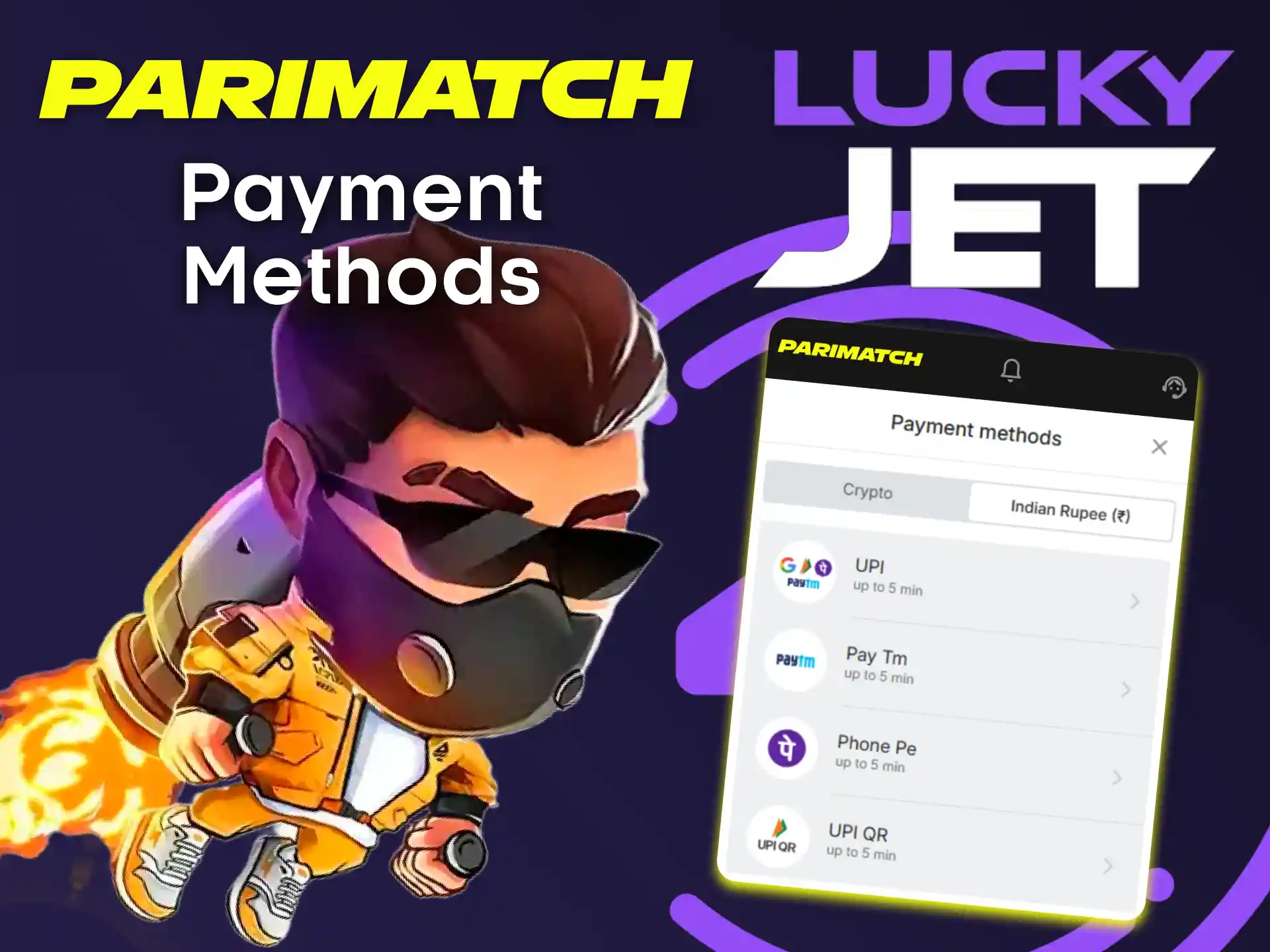 Choose a convenient way of transactions from Parimatch.